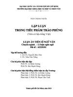 Lập luận trong tiểu phẩm trào phúng (trên cứ liệu tiếng việt) 