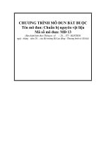 CHƯƠNG TRÌNH MÔ ĐUN ĐÀO TẠOCHUẨN BỊ NGUYÊN VẬT LIỆU