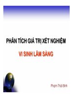 PHÂN TÍCH GIÁ TRỊ XÉT NGHIỆM VI SINH LÂM SÀNG