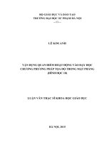 VẬN DỤNG QUAN ĐIỂM HOẠT ĐỘNG VÀO DẠY HỌC CHƯƠNG PHƯƠNG PHÁP TỌA ĐỘ TRONG MẶT PHẲNG (HÌNH HỌC 10)       LUẬN VĂN THẠC SĨ KHOA HỌC GIÁO DỤC