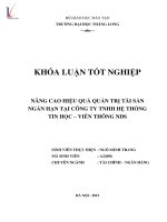 Nâng cao hiệu quả quản trị tài sản ngắn hạn tại công ty TNHH hệ thống tin học   viễn thông NDS 