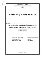 Phân tích tình hình tài chính công ty cổ phần đầu tư hạ tầng intracom 