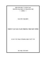 NHÂN VẬT GIẢ NAM TRONG TRUYỆN NÔM     LUẬN VĂN THẠC SĨ KHOA HỌC NGỮ VĂN