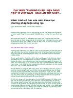 DẠY MÔN "PHƯƠNG PHÁP LUẬN SÁNG TẠO" Ở VIỆT NAM - GIÁO ÁN TỐT NHẤT