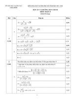 Hướng dẫn chấm môn toán 9 20152016