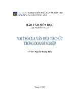Vai trò của văn hóa tổ chức trong doanh nghiệp