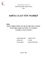 Hoàn thiện công tác quản trị chất lượng toàn diện TQM tại công ty cổ phần cơ khí và xây lắp số 7 