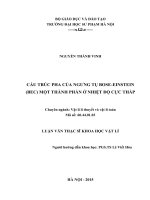 CẤU TRÚC PHA CỦA NGƯNG TỤ BOSEEINSTEIN (BEC) MỘT THÀNH PHẦN Ở NHIỆT ĐỘ CỰC THẤP     LUẬN VĂN THẠC SĨ KHOA HỌC VẬT LÍ