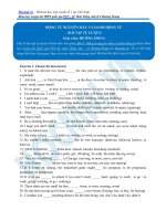 bài tập tự luyện phần danh động từ tiếng anh