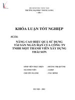 Nâng cao hiệu quả sử dụng tài sản ngắn hạn của công ty TNHH một thành viên xây dựng thái sơn 