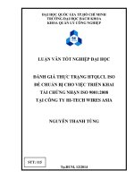Đánh Giá Thực Trạng HTQLCL ISO Để Chuẩn Bị Cho Việc Triển Khai Tái Chứng Nhận ISO 9001:2008