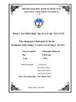 Xây dựng quy trình quản lý dự án website giới thiệu và bán sách trực tuyến 