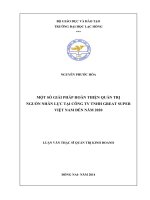 Một số giải pháp hoàn thiện quản trị nguồn nhân lực tại công ty TNHH great super việt nam đến năm 2020 
