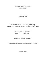LUẬN VĂN THẠC SĨ LUẬT HỌC  SO SÁNH PHÁP LUẬT VỀ QUẢN TRỊ CÔNG TY CỔ PHẦN Ở VIỆT NAM VÀ NHẬT BẢN
