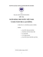 Tiểu luận quản trị ngân hàng ngân hàng nhà nước việt nam và bài toán mua lại 0 đồng 