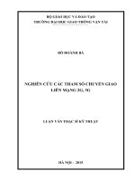 NGHIÊN CỨU CÁC THAM SỐ CHUYỂN GIAO LIÊN MẠNG 2G, 3G      LUẬN VĂN THẠC SĨ KỸ THUẬT