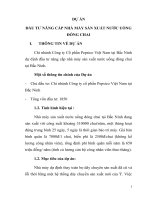 DỰ án đầu tư NÂNG cấp NHÀ máy sản XUẤT nước UỐNG ĐÓNG CHAI 