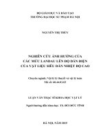 NGHIÊN CỨU ẢNH HƯỞNG CỦA CÁC MỨC LANDAU LÊN ĐỘ DẪN ĐIỆN CỦA VẬT LIỆU SIÊU DẪN NHIỆT ĐỘ CAO      LUẬN VĂN THẠC SĨ KHOA HỌC VẬT LÝ