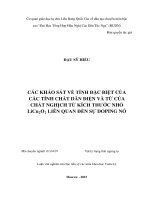 Các khảo sát về tính đặc biệt của các tính chất dẫn điện và từ của chất nghịch từ kích thước nhỏ licu2o2 liên quan đến sự doping nó 