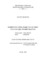 NGHIÊN CỨU CÔNG NGHỆ VÀ CẤU TRÚC  CỦA VẬT LIỆU TỔ HỢP TiO2CNTs      LUẬN VĂN THẠC SĨ KHOA HỌC VẬT LÝ