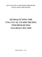KẾ HOẠCH TỔNG THỂ  ỨNG CỨU SỰ CỐ MÔI TRƯỜNG  TỈNH BÌNH DƯƠNG  GIAI ĐOẠN 2011-2020