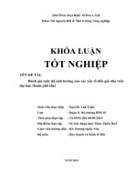 Đánh giá mức độ ảnh hưởng của các yếu tố đến giá nhà trên địa bàn thành phố huế 
