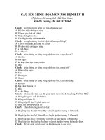 CÂU HỎI MINH HỌA MÔN NỘI BỆNH LÝ II (Nội dung chỉ mang tính chất tham khảo) Mã đề cương chi tiết: CY069