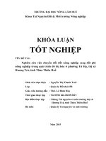Nghiên cứu việc chuyển đổi đất nông nghiệp sang đất phi nông nghiệp trong quá trình đô thị hóa ở phường tứ hạ, thị xã hương trà, tỉnh thừa thiên huế 