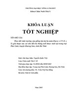 Theo dõi sinh trưởng của giống lợn lai ba máu duroc x f1 (l x y) giai đoạn sau cai sữa đến ba tháng tuổi được nuôi tại trang trại phú linh, huyện hương sơn, tỉnh hà tĩnh 