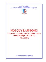 nội quy lao động công ty cổ phần đầu tư phát triển công nghiệp và vận tải tracodi