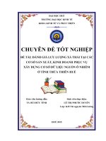 Đánh giá lưu lượng xả thải tại các cơ sở sản xuất, kinh doanh phục vụ xây dựng cơ sở dữ liệu nguồn ô nhiễm ở tỉnh thừa thiên huế 