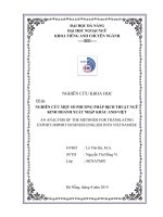 NGHIÊN CỨU MỘT SỐ PHƯƠNG PHÁP DỊCH THUẬT NGỮ KINH DOANH XUẤT NHẬP KHẨU ANH-VIỆT