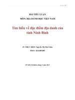 Tiểu luận tìm hiểu về các địa danh ở Tỉnh Ninh Bình