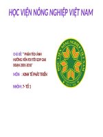 tiểu luận kinh tế phát triển PHÂN TÍCH ẢNH HƯỞNG VỐN FDI TỚI GDP GIAI ĐOẠN 2001-2010