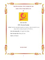 Thực tập tốt nghiệp: Tìm hiểu công nghệ mã nguồn mở wordpress. Phân tích thiết kế và xây dựng website sử dụng mã nguồn mở WordPress.