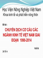 tiểu luận kinh tế phát triển CHUYỂN DỊCH CƠ CẤU CÁC NGÀNH KINH TẾ VIỆT NAM GIAI ĐOẠN  1990-2014