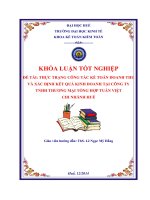 Thực trạng công tác kế toán doanh thu và xác định kết quả kinh doanh tại công ty TNHH thương mại tổng hợp tuấn việt chi nhánh tại huế 