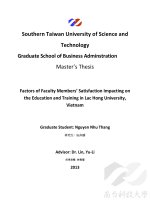 Factors of Faculty Members’ Satisfaction Impacting on  the Education and Training in Lac Hong University,  Vietnam