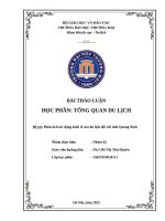 Phân tích tác động kinh tế của du lịch đối với tỉnh Quảng Ninh