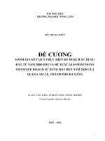 Đánh giá kết quả thực hiện kế hoạch sử dụng đất từ năm 2008 đến năm 2014 và đề xuất giải pháp hoàn thành kế hoạch sử dụng đất đến năm 2020 của quận cẩm lệ, thành phố đà nẵng 