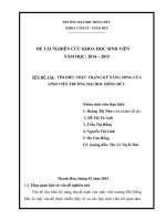 thực trạng kỹ năng sống của sinh viên trường Đại học Hồng Đức