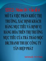 mô tả việc phân khúc thị trường,xác định khách hàng mục tiêu và định vị hàng hóa trên thị trường mục tiêu của trà thảo mộc dr thanh