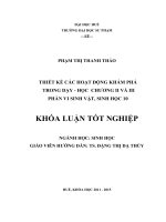 Thiết kế các hoạt động khám phá để dạy  học chương II và III  phần vi sinh vật, sinh học  10 