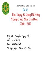 tiểu luận kinh tế phát triển Thực Trạng Sử Dụng Đất Nông Nghiệp ở Việt Nam Giai Đoạn     2000 – 2010