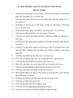 CÂU HỎI THI BSNT CHUYÊN NGÀNH KÝ SINH TRÙNG