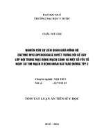 nghiên cứu sự liên quan giữa nồng độ enzyme myeloperoxidase huyết tương với bề dày lớp nội trung mạc động mạch cảnh và một số yếu tố nguy cơ tim mạch ở bệnh nhân đái tháo đường týp 2