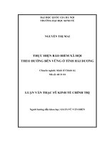 THỰC HIỆN BẢO HIỂM XÃ HỘI THEO HƯỚNG BỀN VỮNG Ở TỈNH HẢI DƯƠNG