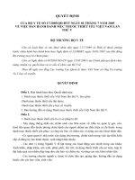 QUYẾT ĐỊNH CỦA BỘ Y TẾ SỐ 17/2005/QĐ-BYT NGÀY 01 THÁNG 7 NĂM 2005 VỀ VIỆC BAN HÀNH DANH MỤC THUỐC THIẾT YẾU VIỆT NAM LẦN THỨ V