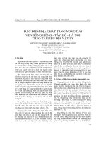 ĐẶC ĐIỂM ĐỊA CHẤT TẦNG NÔNG DẢI   VEN SÔNG HỒNG - TÂY HỒ - HÀ NỘI   THEO TÀI LIỆU ĐỊA VẬT LÝ