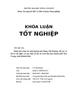 Đánh giá công tác giải phóng mặt bằng, bồi thường, hỗ trợ và bố trí tái định cư của một số dự án trên địa bàn thành phố nha trang, tỉnh khánh hòa 